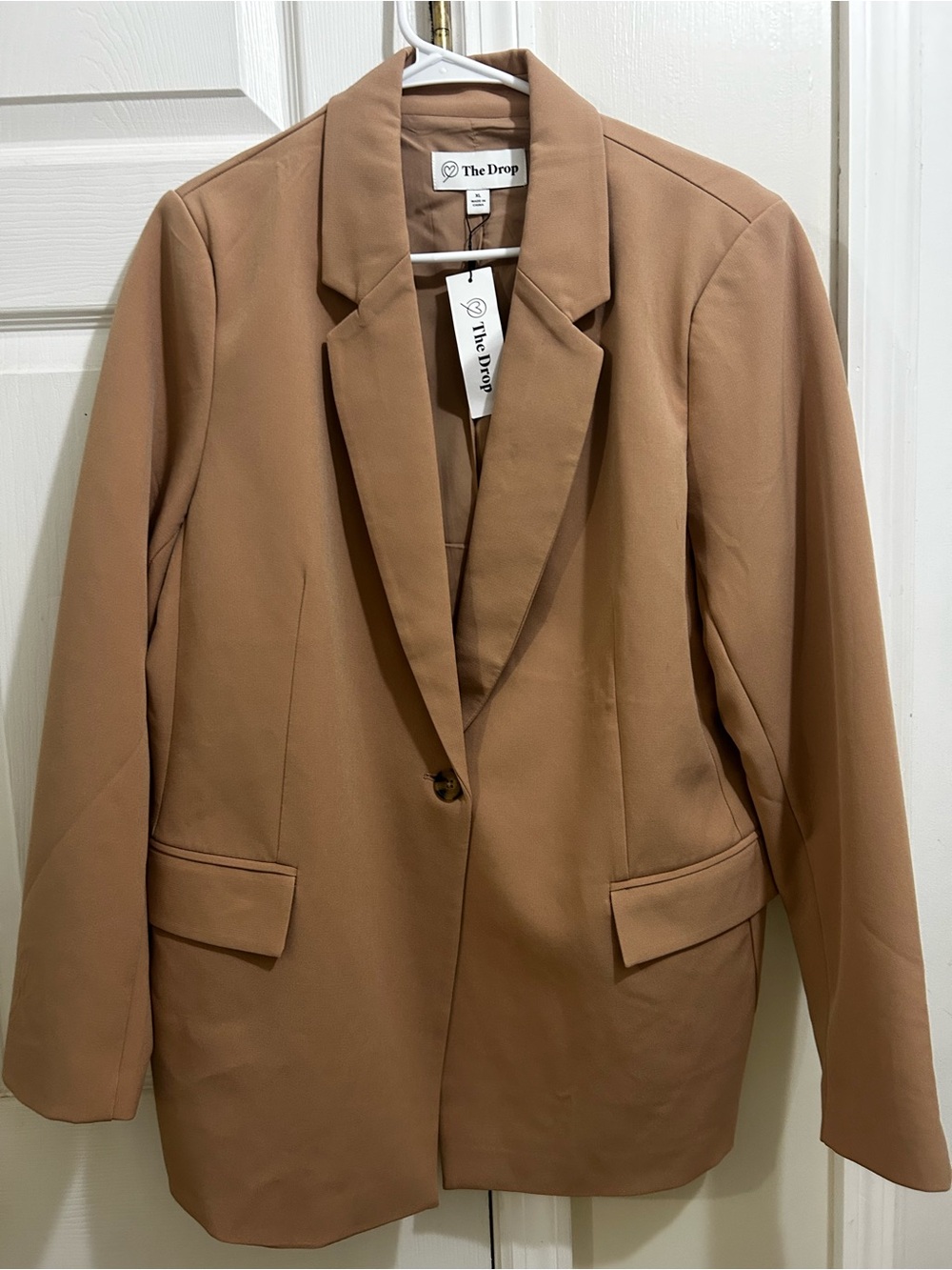 The Drop Women's Camel Single-Button Blazer Size XL NWT